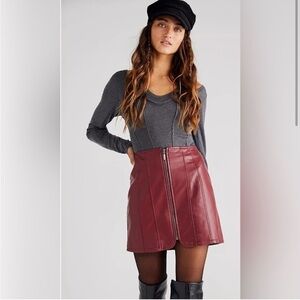 Free People Layla Vegan Leather Mini Skirt